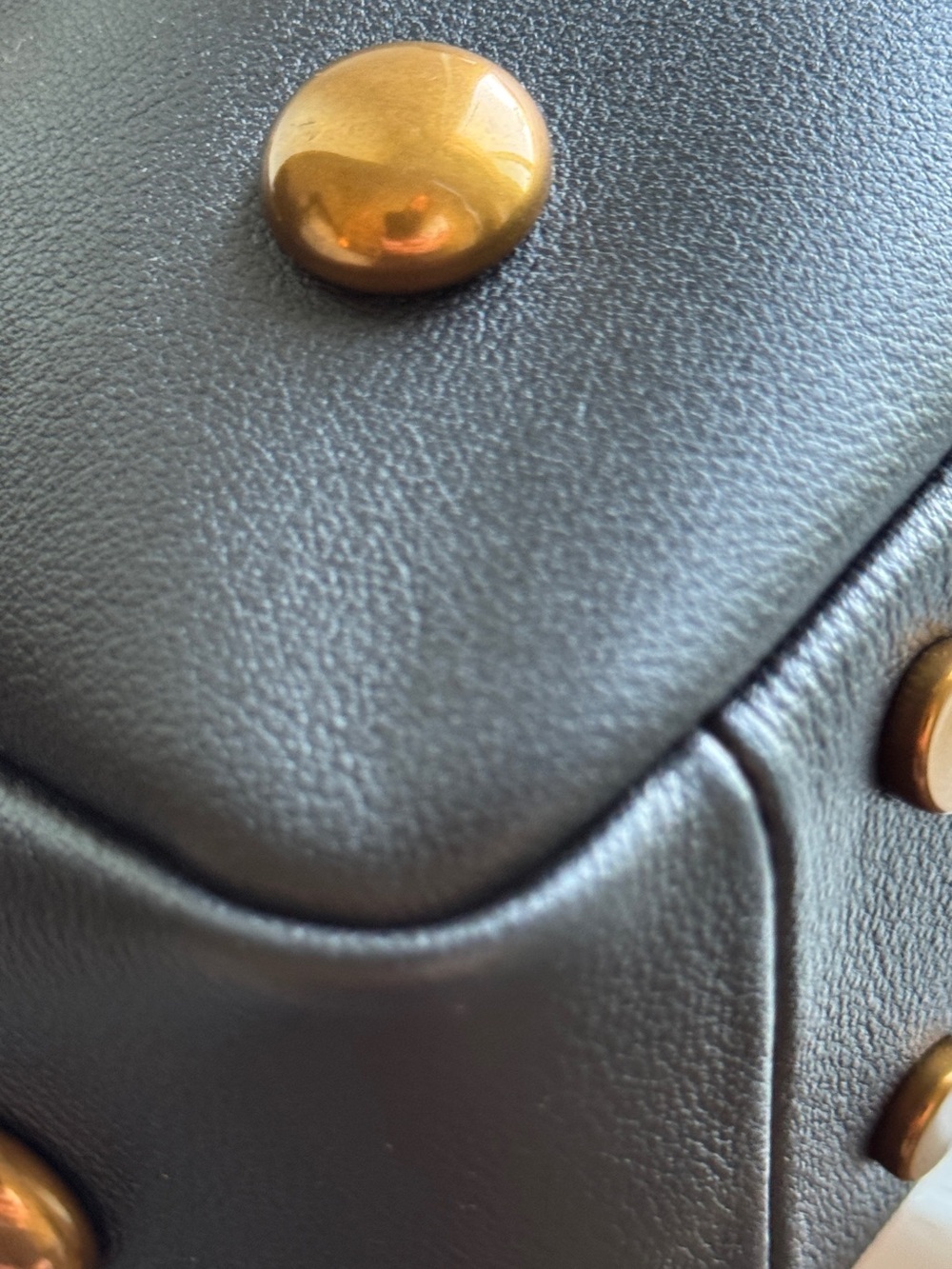 Kurt Geiger London Chelsea Black & Gold Statement Studded Leather Shoulder Bag - Picture 7 of 15